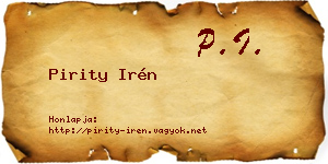 Pirity Irén névjegykártya